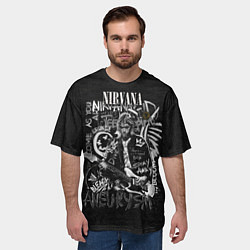 Футболка оверсайз мужская Нирвана гранж кобейн, цвет: 3D-принт — фото 2