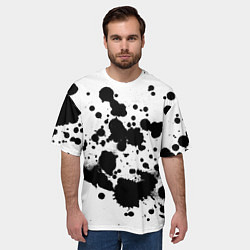 Футболка оверсайз мужская Брызги черной краски, цвет: 3D-принт — фото 2