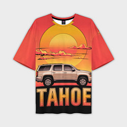 Футболка оверсайз мужская Tahoe на закате джип, цвет: 3D-принт