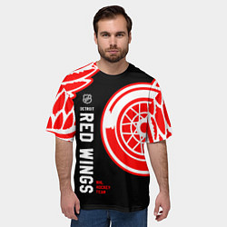 Футболка оверсайз мужская Detroit Red Wings team, цвет: 3D-принт — фото 2