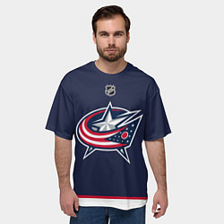 Футболка оверсайз мужская Columbus Blue Jackets - NHL team, цвет: 3D-принт — фото 2