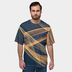 Футболка оверсайз мужская Световые волны, цвет: 3D-принт — фото 2