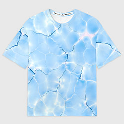 Футболка оверсайз мужская Прозрачная голубая вода, цвет: 3D-принт