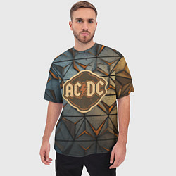Футболка оверсайз мужская ACDC винтажный логотип, цвет: 3D-принт — фото 2