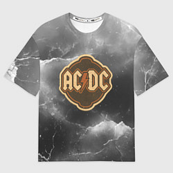 Футболка оверсайз мужская ACDC ретро логотип, цвет: 3D-принт