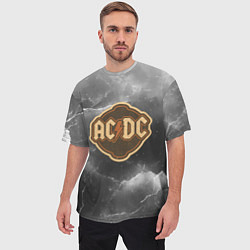Футболка оверсайз мужская ACDC ретро логотип, цвет: 3D-принт — фото 2