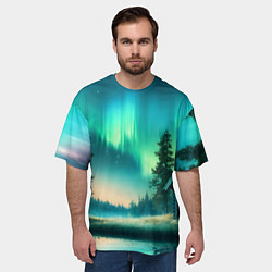 Футболка оверсайз мужская Салатневое небо, цвет: 3D-принт — фото 2