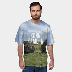 Футболка оверсайз мужская Конь-Камень на Красивой Мече, цвет: 3D-принт — фото 2