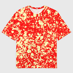 Футболка оверсайз мужская Пятнистый красно-жёлтый, цвет: 3D-принт