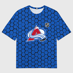 Футболка оверсайз мужская Колорадо Эвеланш - синие соты, цвет: 3D-принт