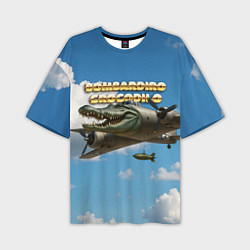 Футболка оверсайз мужская Bombardino Crocodillo мем, цвет: 3D-принт