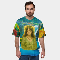 Футболка оверсайз мужская Билли Айлиш на фоне природы, цвет: 3D-принт — фото 2