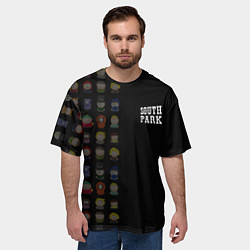 Футболка оверсайз мужская Персонажи Южный парк и лого, цвет: 3D-принт — фото 2