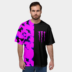 Футболка оверсайз мужская Monster energy neon camo, цвет: 3D-принт — фото 2