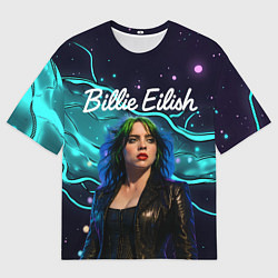 Футболка оверсайз мужская Певица Билли Айлиш, цвет: 3D-принт