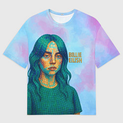 Футболка оверсайз мужская Билли Айлиш из мозаики, цвет: 3D-принт