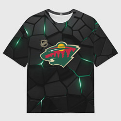 Футболка оверсайз мужская Миннесота Уайлд - плиты с подсветкой, цвет: 3D-принт