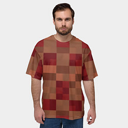 Футболка оверсайз мужская Бордовые пиксели, цвет: 3D-принт — фото 2
