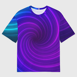 Футболка оверсайз мужская Фиолетовая спираль, цвет: 3D-принт