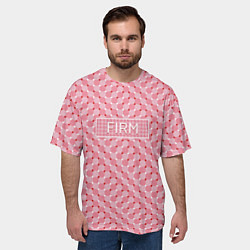 Футболка оверсайз мужская Плавающий эффект - Фирм розовый, цвет: 3D-принт — фото 2