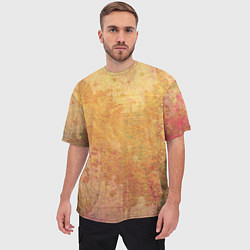 Футболка оверсайз мужская Абстракция - red and yellow spots, цвет: 3D-принт — фото 2