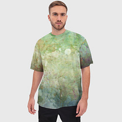 Футболка оверсайз мужская Абстракция - faded spots on a green background, цвет: 3D-принт — фото 2