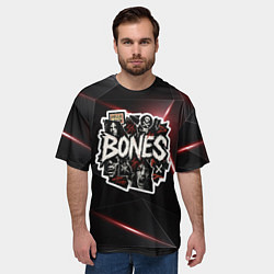 Футболка оверсайз мужская Bones logo stickers, цвет: 3D-принт — фото 2