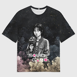 Футболка оверсайз мужская Игрок 067 с маской - Игра в кальмара, цвет: 3D-принт