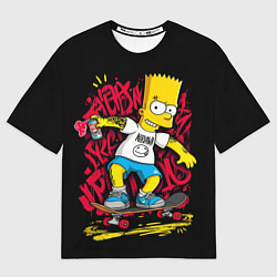 Футболка оверсайз мужская Барт плохой парень - Nirvana, цвет: 3D-принт