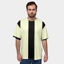 Футболка оверсайз мужская Color black beige line, цвет: 3D-принт — фото 2