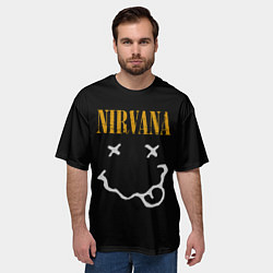 Футболка оверсайз мужская Nirvana rock music, цвет: 3D-принт — фото 2
