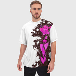 Футболка оверсайз мужская Your demon neon sexy anime girl cyberpunk tattoo, цвет: 3D-принт — фото 2