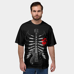 Футболка оверсайз мужская Rock guitar ribs, цвет: 3D-принт — фото 2