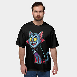 Футболка оверсайз мужская Котодракула, цвет: 3D-принт — фото 2