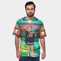 Футболка оверсайз мужская Дандадан Сиратори Айра хочет обнимашек, цвет: 3D-принт — фото 2