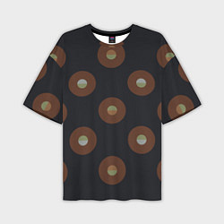 Футболка оверсайз мужская Black coffee moon drops pattern, цвет: 3D-принт