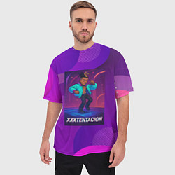 Футболка оверсайз мужская XXXTentacion танцует в стиле 80х, цвет: 3D-принт — фото 2