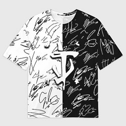 Футболка оверсайз мужская Doom автографы, цвет: 3D-принт
