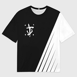 Футболка оверсайз мужская Doom white geometry, цвет: 3D-принт