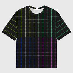 Футболка оверсайз мужская Color black multicolored stripes, цвет: 3D-принт