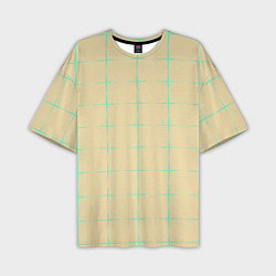 Футболка оверсайз мужская Color beige green crosses, цвет: 3D-принт