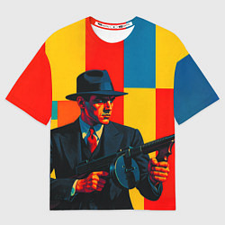 Футболка оверсайз мужская Гангстер поп-арт, цвет: 3D-принт