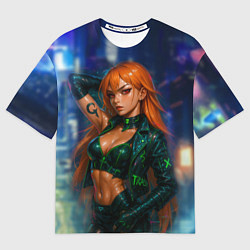 Футболка оверсайз мужская Нами киберпанк реализм, цвет: 3D-принт