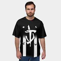 Футболка оверсайз мужская Doom line white, цвет: 3D-принт — фото 2