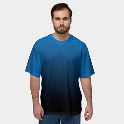 Футболка оверсайз мужская Blue gradient, цвет: 3D-принт — фото 2