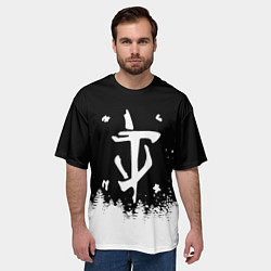 Футболка оверсайз мужская Doom winter wild, цвет: 3D-принт — фото 2