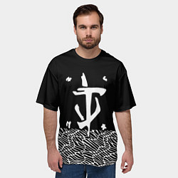 Футболка оверсайз мужская Doom геометрия линии, цвет: 3D-принт — фото 2