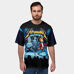 Футболка оверсайз мужская Rock group Futurama - ai art fantasy, цвет: 3D-принт — фото 2