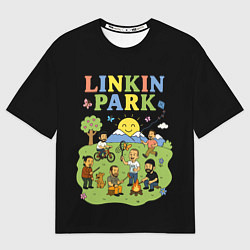 Футболка оверсайз мужская Linkin Park, мультяшный стиль, цвет: 3D-принт