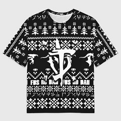 Футболка оверсайз мужская Doom x elders scrolls pattern, цвет: 3D-принт